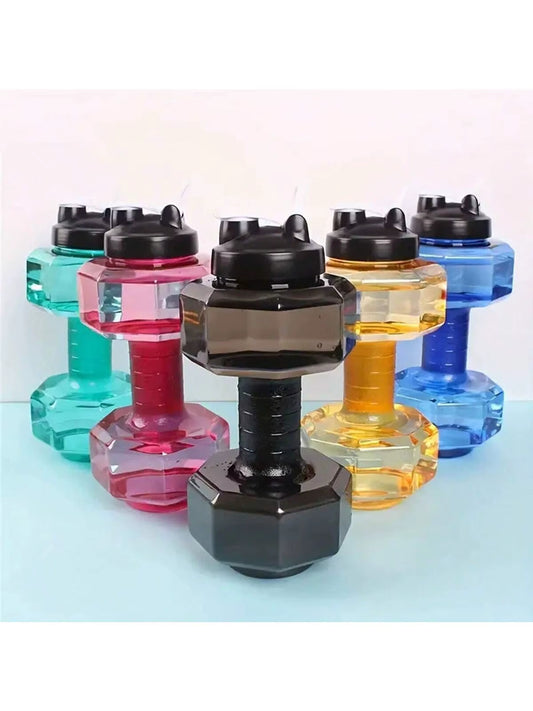 A 2.2L Water Filled Dumbbell/Large Capacity Fitness and Yoga Flushing Dumbbell Kettle, Portable Dumbbell Outdoor Sports and Fitn