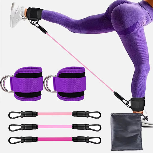 Ankle Straps TPE Resistance Rope Set Ankle Support Cuffs for Gym Cable Machines Fitness Yoga Pilates Crossfit Women Weight Sport