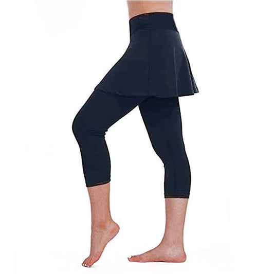 Legging de Yoga Femme avec Jupe Intégrée – Sans Couture, Confort & Élégance pour Fitness, Running et Pilate